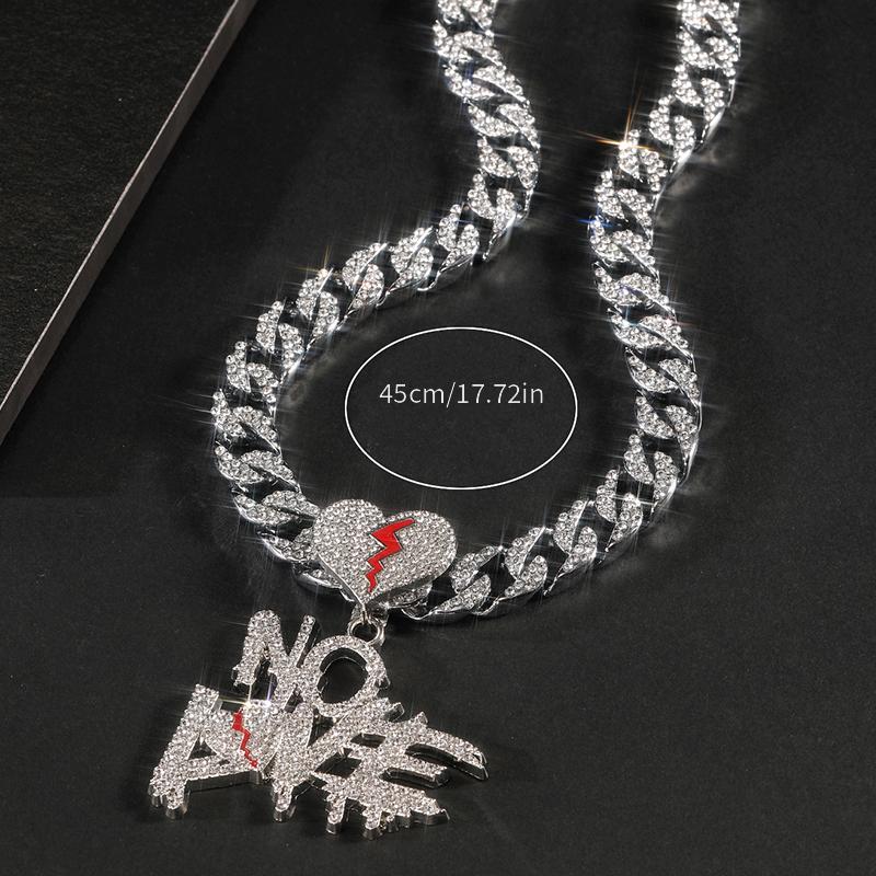 Men's Rhinestone Love No Love Hip Hop Necklace